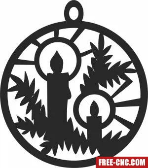 Christmas tree decoration candle ornament - Free dxf for laser cutting and plasma