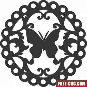Butterfly wall sign design - free dxf download