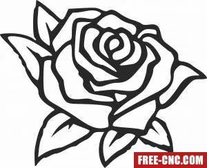 Roses floral flowers clipart - Download free dxf for cnc plasma cutting