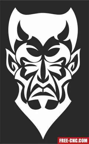 Tribal devil clipart - Download free dxf for cnc plasma cutting