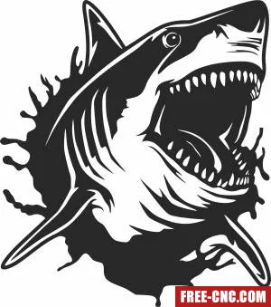 Shark wall art - Free dxf for laser cutting and plasma