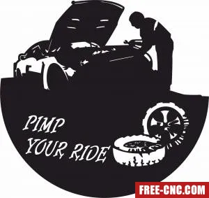 Pimp your ride vinyl clock - free dxf download Pimp your ride vinyl clock - free dxf download