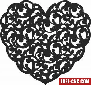 Hearts leaves tree wall arts - Download free dxf for cnc plasma cutting