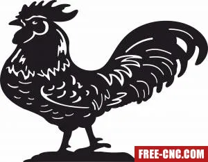 Rooster hen chicken garden farm decoration - Free dxf for laser cutting and plasma