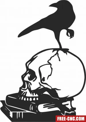 Raven skull cliparts - Download free dxf for cnc plasma cutting