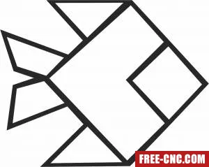 Geometric polygon fish - Download free dxf for cnc plasma cutting