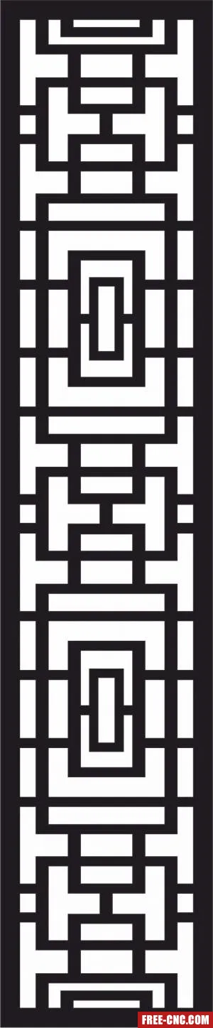Decorative panel screen pattern partition - Free dxf files ready to cut