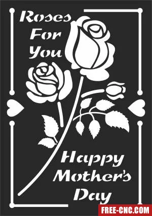 Rose for you mothers day decor - Free dxf download