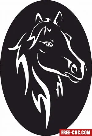 Horse wall clipart - Free dxf download