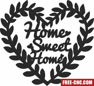 Heart home sweet home sign - Download free dxf for cnc plasma cutting