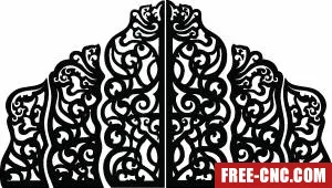 Decorative panels floral gate pattern - free dxf download