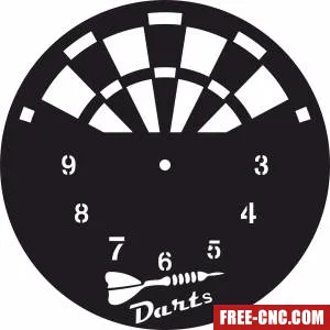 Darts wall clock design - free dxf download