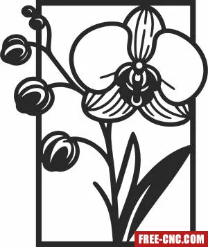 Orchid flower wall decor - Free dxf download