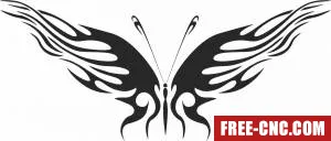 Butterfly clipart floral - Free dxf for laser cutting and plasma