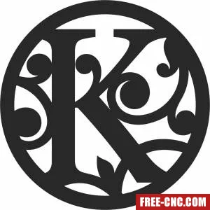 Split letter monogram k - Free dxf files ready to cut