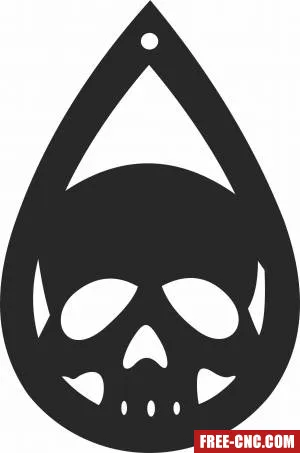 Halloween skull ornament silhouette - Free dxf download