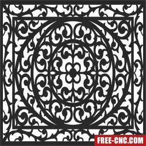 Decorative pattern square wall panel - Free dxf files ready to cut