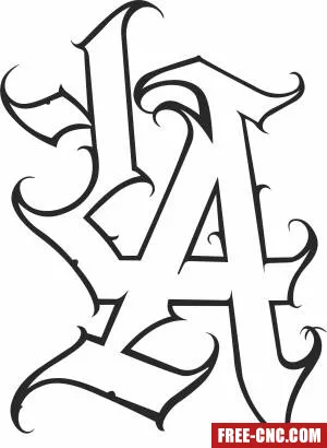 Mlb los angeles dodgers la logo - Download free dxf for cnc plasma cutting