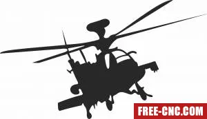 Helicopter aircraft silhouette - Free dxf download