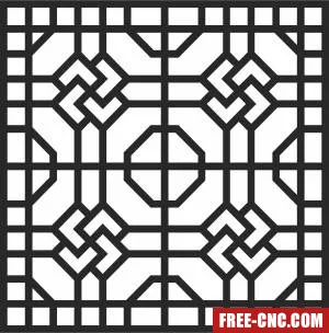 Screen wall pattern wall door wall screen - Download free dxf for cnc plasma cutting