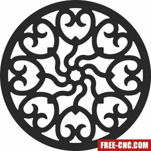 Mandala door pattern screen pattern decorative - Download free dxf for cnc plasma cutting