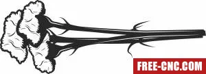 Carnation clove flowers cliparts - Free dxf files ready to cut
