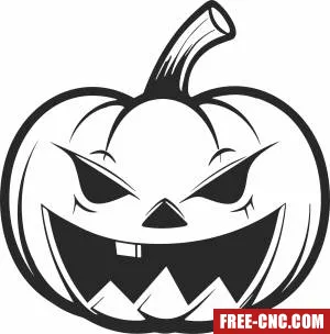 Angry pumpkin halloween cliparts - Download free dxf for cnc plasma cutting