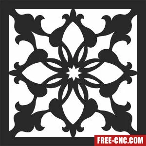 Mandala decorative pattern clipart - Free dxf for laser cutting and plasma