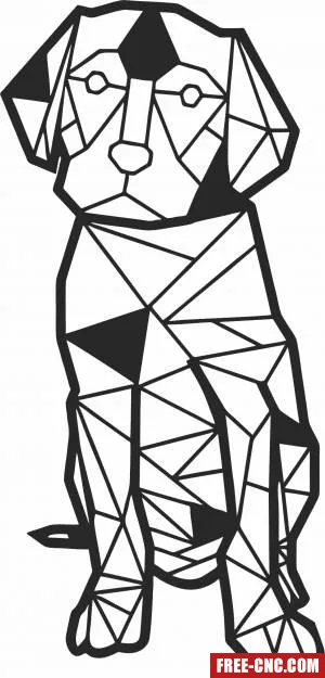 Geometric dog clipart - Free dxf for laser cutting and plasma