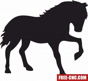 Horse clipart - Free dxf for laser cutting and plasma