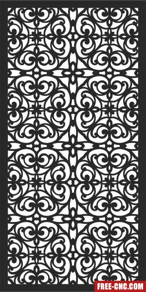 Wall door wall pattern screen - Free dxf for laser cutting and plasma