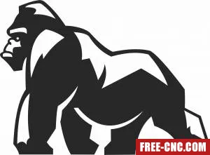 Gorilla wall decor - Free dxf for laser cutting and plasma