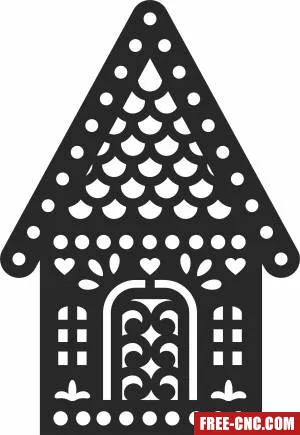 Christmas house clipart - Free dxf for laser cutting and plasma