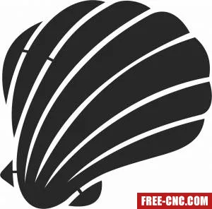 Sea shell fish clipart - Free dxf files ready to cut