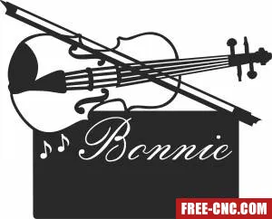 Violin monogram - Free dxf download