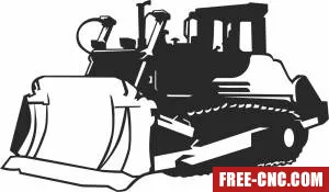 Buldozer clipart silhouette - Free dxf for laser cutting and plasma