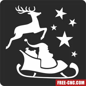 Santa claus with sleigh - Free dxf download Santa claus with sleigh - Free dxf download