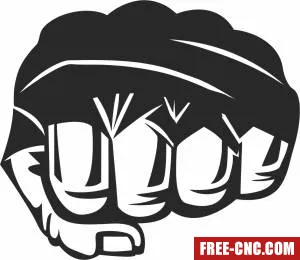 Mma taped fist hands clipart - Free dxf for laser cutting and plasma