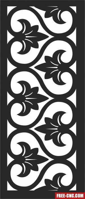 Pattern door screen decorative - Free dxf for laser cutting and plasma