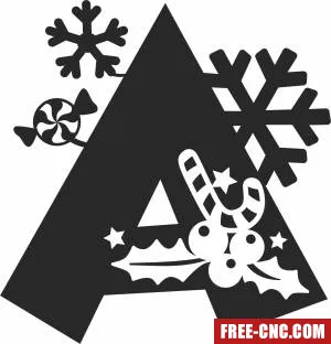 A split letter monogram christmas - Free dxf for laser cutting and plasma