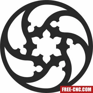 Mandala wall decorative pattern door wall - Free dxf for laser cutting and plasma
