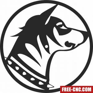 Dog wall vinyl clock - Free dxf for laser cutting and plasma