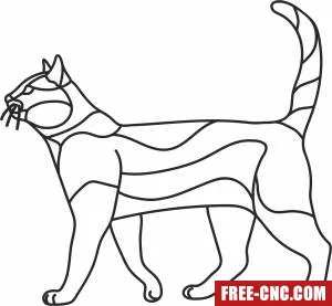 One line cat - Download free dxf for cnc plasma cutting