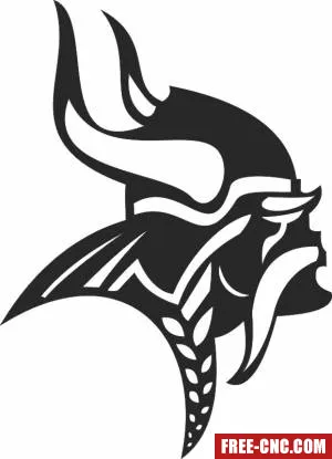 Minnesota vikings nfl team logo football - free dxf download