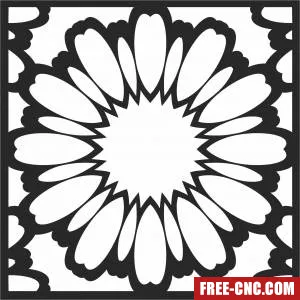 Flower decorative pattern - Free dxf files ready to cut