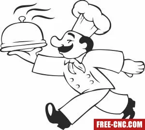 Funny cook chef cliparts - Free dxf download