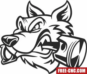 Angry dog clipart - Free dxf download