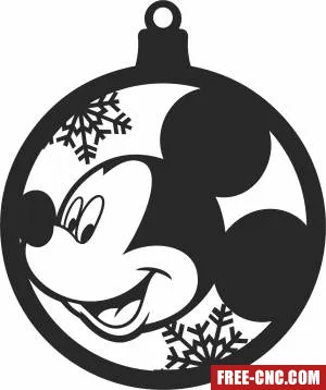 Christmas mickey ball ornament - Free dxf for laser cutting and plasma