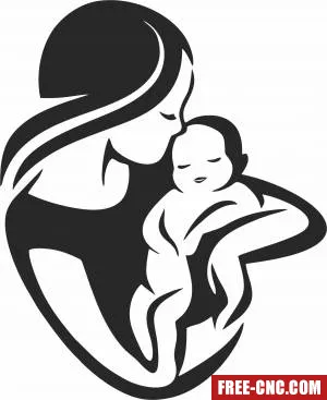 Mother and baby wall decor - Download free dxf for cnc plasma cutting