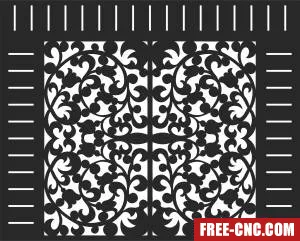 Door gate flower pattern - Free dxf download